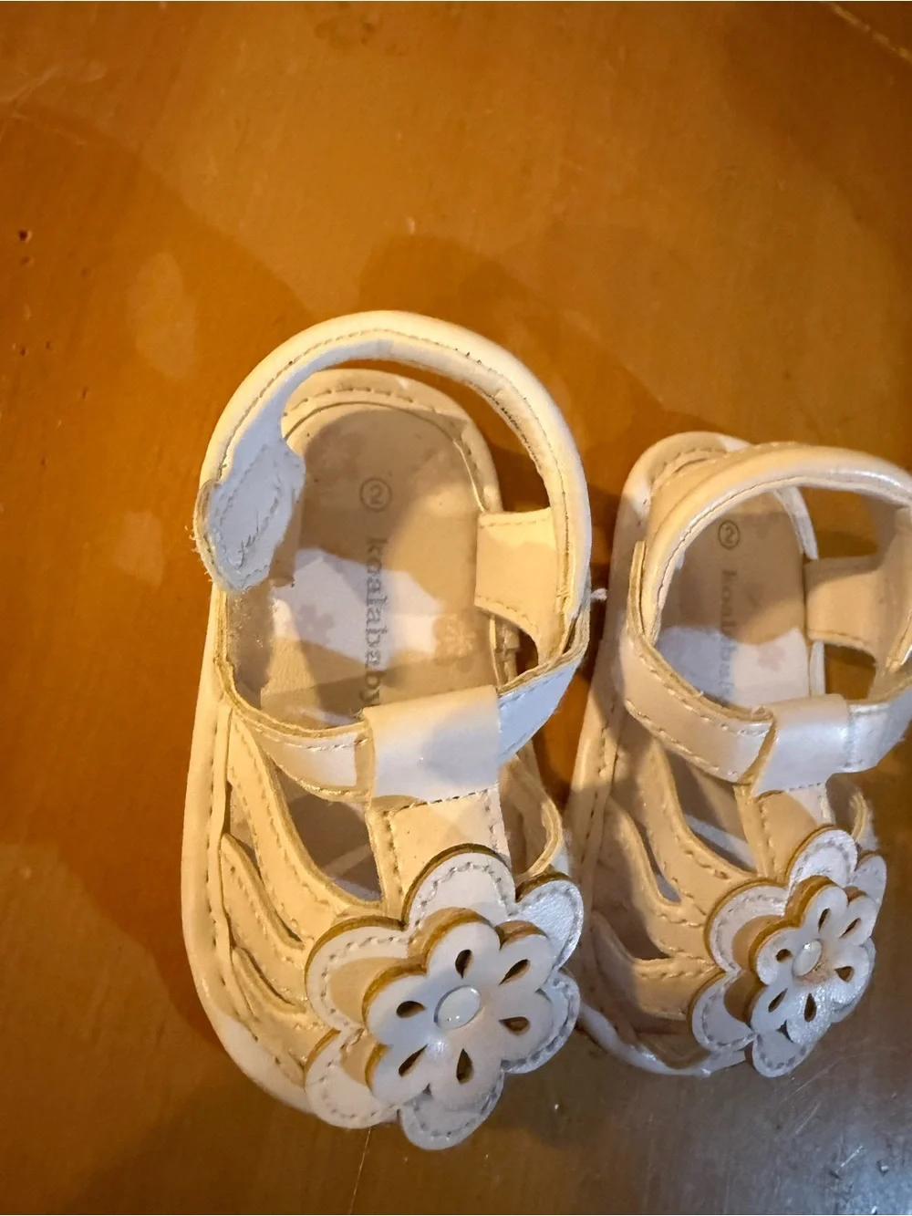 White Floral Toddler Sandals - Kids Shoes